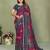 Plum Color Kalamkari Print Cotton Saree 