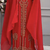 Red Moroccan Kaftan with Heavy Golden Hand Embroidery & Matching Cape