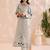 Women floral embroidered panelled mirror work kurta with trousers & with dupatta