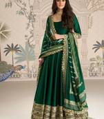 Bottle green heavy silk anarkali Suit - Full stitched free size