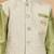 Boys pista green cotton silk kurta & pyjama set with jacquard nehru jacket