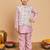 Boys lilac cotton silk kurta & pyjama set with jacquard cotton silk kurta & pyjama set with jacquard nehru jacket