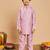 Boys lilac cotton silk kurta & pyjama set with jacquard cotton silk kurta & pyjama set with jacquard nehru jacket