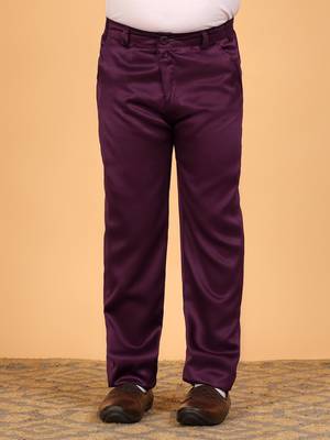 Boys wine satin floral embroidered bandhgala set 5