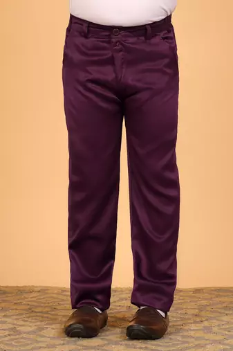 Boys wine satin floral embroidered bandhgala set