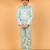 Boys sky blue satin floral embroidered bandhgala set
