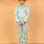 Boys sky blue satin floral embroidered bandhgala set