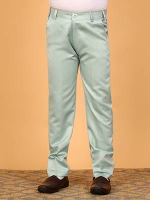 Boys sky blue satin floral embroidered bandhgala set 5