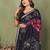 black color kalamkari print cotton saree 