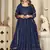 Blue georgette embroidered wedding wear anarkali suit