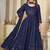 Blue georgette embroidered wedding wear anarkali suit