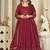 Maroon georgette embroidered wedding wear anarkali suit