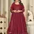 Maroon georgette embroidered wedding wear anarkali suit