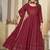 Maroon georgette embroidered wedding wear anarkali suit