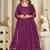 Purple georgette embroidered wedding wear anarkali suit