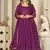 Purple georgette embroidered wedding wear anarkali suit