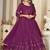 Purple georgette embroidered wedding wear anarkali suit