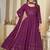 Purple georgette embroidered wedding wear anarkali suit
