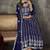 Blue net embroidered wedding wear anarkali suit