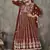 Maroon net embroidered wedding wear anarkali suit