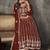 Maroon net embroidered wedding wear anarkali suit