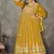 Mustard net embroidered wedding wear anarkali suit