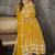 Mustard net embroidered wedding wear anarkali suit