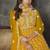 Mustard net embroidered wedding wear anarkali suit