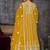 Mustard net embroidered wedding wear anarkali suit