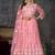 Baby pink net embroidered wedding wear anarkali suit