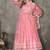 Baby pink net embroidered wedding wear anarkali suit