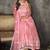 Baby pink net embroidered wedding wear anarkali suit