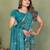 Aqua Blue Color Kalamkari Print Cotton Saree 