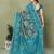 Aqua Blue Color Kalamkari Print Cotton Saree 