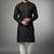 Black cotton embroidery kurta-pajama