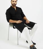 Black cotton embroidery kurta-pajama