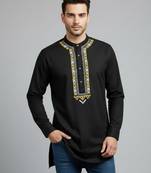 Black cotton embroidery kurta-pajama