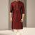 Maroon dupion embroidery kurta-pajama