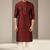 Maroon dupion embroidery kurta-pajama
