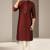 Maroon dupion embroidery kurta-pajama