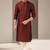 Maroon dupion embroidery kurta-pajama