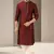 Maroon dupion embroidery kurta-pajama