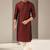 Maroon dupion embroidery kurta-pajama