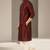 Maroon dupion embroidery kurta-pajama
