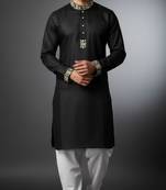 Black cotton embroidery kurta-pajama