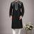 Black dupion embroidery kurta-pajama