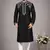 Black dupion embroidery kurta-pajama