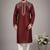 Maroon dupion embroidery kurta-pajama