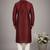 Maroon dupion embroidery kurta-pajama