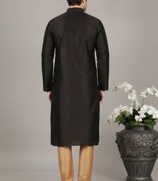 Black dupion embroidery kurta-pajama